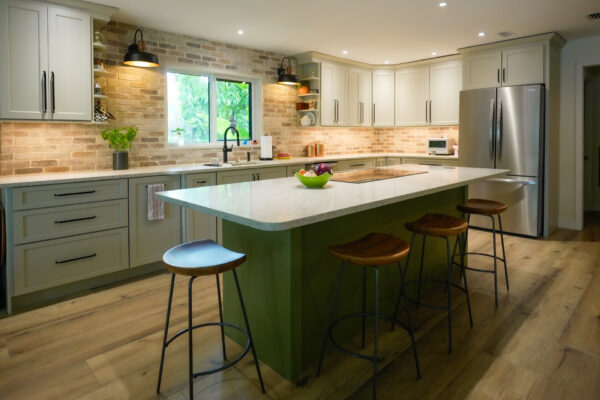 earthy olive sage kitchen featured