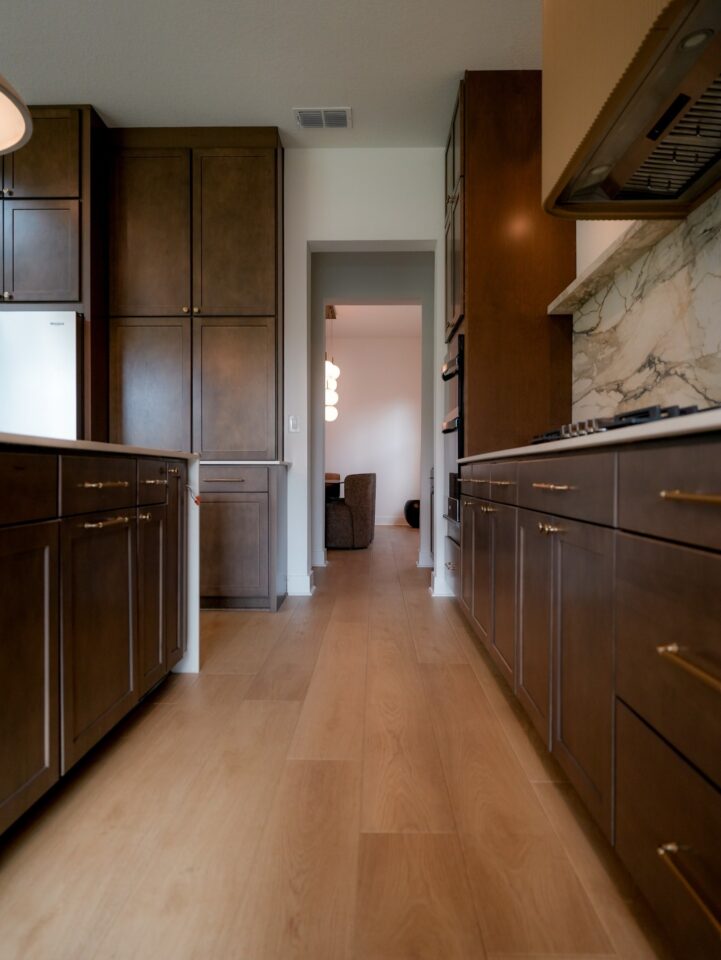 luxury kitchen galley view