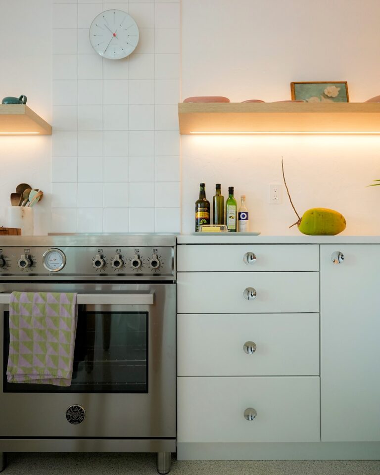 mid century range and cabinetry