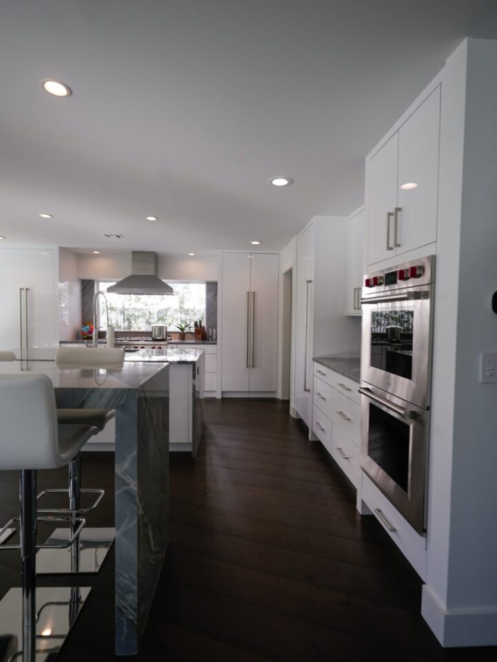 modern white kitchen appliance wall