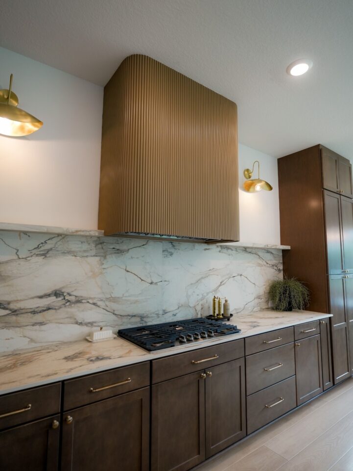porcelain marble waterfall island